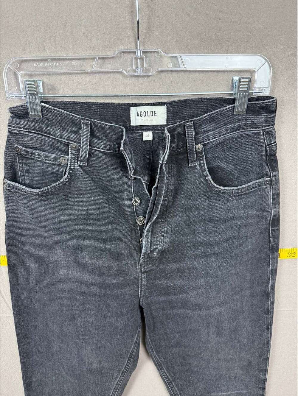 AGOLDE Freya High Rise Slim Black Jeans